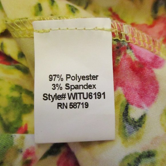 NWT! N Y Collection Womens Cold Shoulder Elastic Smocked Top, Yellow Floral, 2XL - Picture 12 of 14